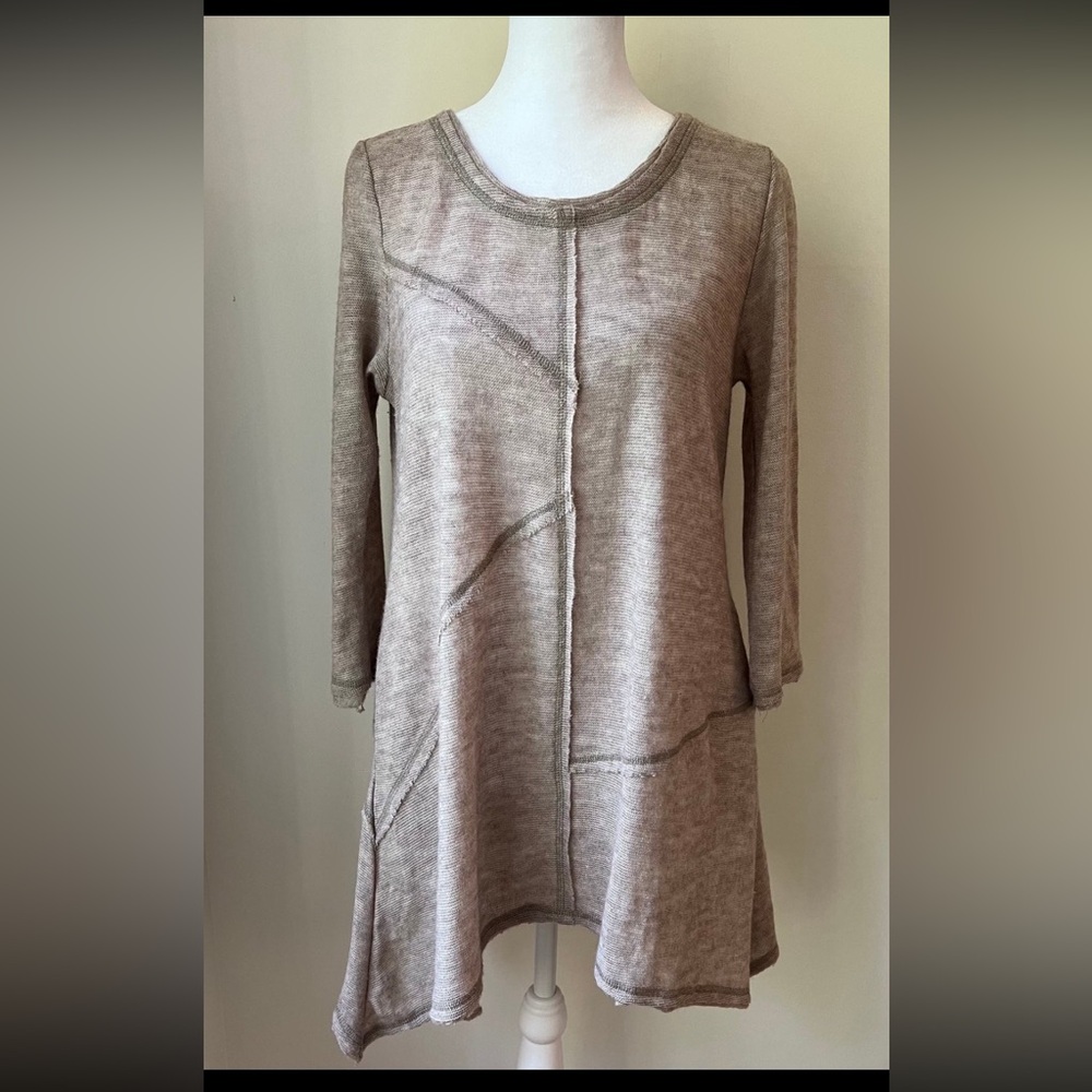 Chic Tan Long Sleeve Tunic Top